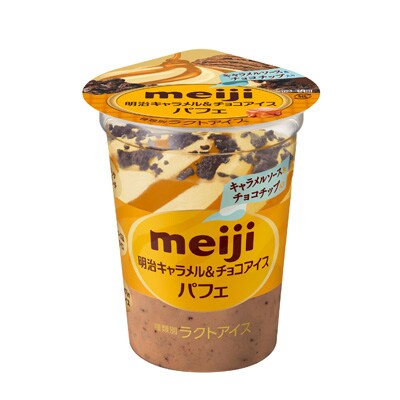 写真:明治 キャラメル&チョコアイスパフェ 185ml