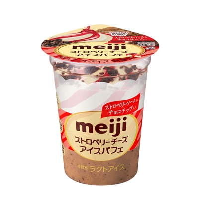 写真:明治 ストロベリーチーズアイス パフェ 185ml