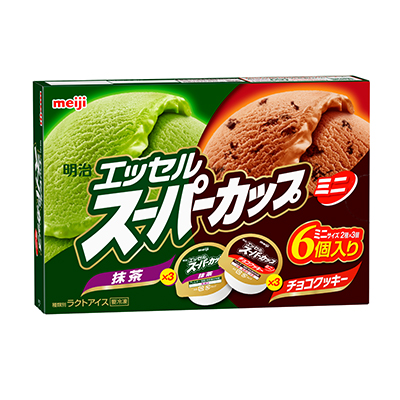 写真:明治 エッセル スーパーカップミニ 抹茶・チョコクッキー 80ml × 2種 × 各3個