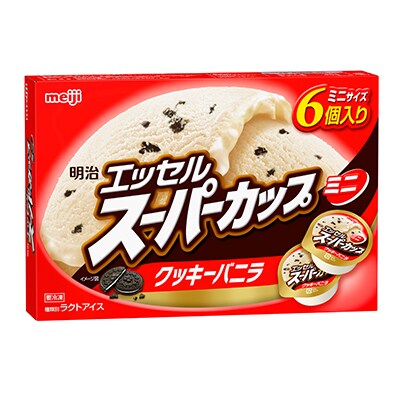 写真:明治 エッセル スーパーカップミニ クッキーバニラ 90ml × 6個