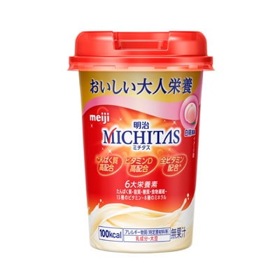 写真:明治メイバランスMICHITASカップ 白桃風味 125ml