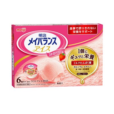 写真:明治メイバランスアイス ストロベリー味 80ml×6個