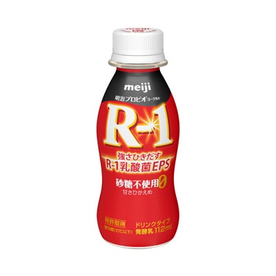 写真:明治プロビオヨーグルトR-1ドリンクタイプ 砂糖不使用甘さひかえめ 112ml