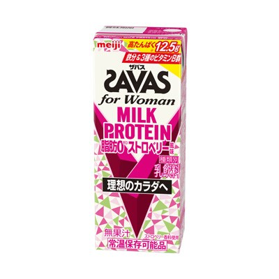 写真:(ザバス)for Woman MILK PROTEIN 脂肪0 ストロベリー風味 200ml