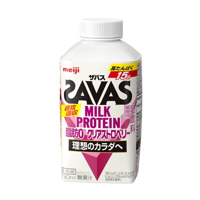 写真:(ザバス)MILK PROTEIN脂肪0 クリアストロベリー 430ml
