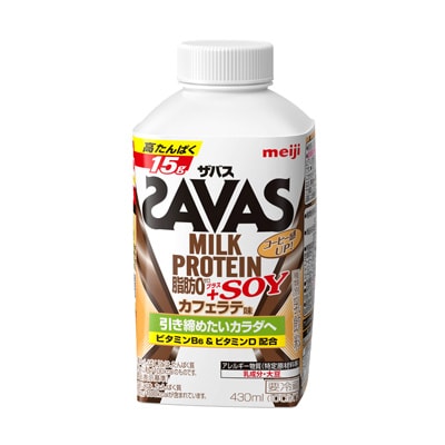 写真:（ザバス）MILK PROTEIN脂肪0＋SOY カフェラテ風味 430ml