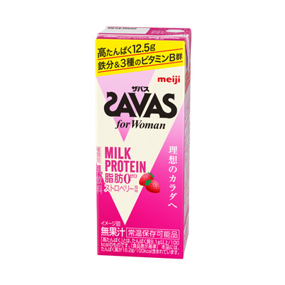 写真:(ザバス for Woman)MILK PROTEIN 脂肪0 ストロベリー風味 200ml