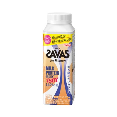 写真:(ザバス for Woman)MILK PROTEIN 脂肪0+SOY ミルクティー風味 250ml