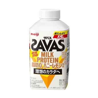 写真:(ザバス)MILK PROTEIN 脂肪0 ハニーレモン風味 430ml