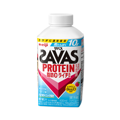 写真:（ザバス）PROTEIN 脂肪0 ライチ風味 430ml