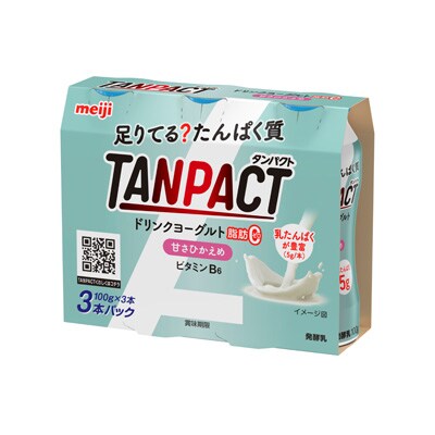 写真:明治TANPACTドリンクヨーグルト脂肪0 甘さひかえめ 100g×3