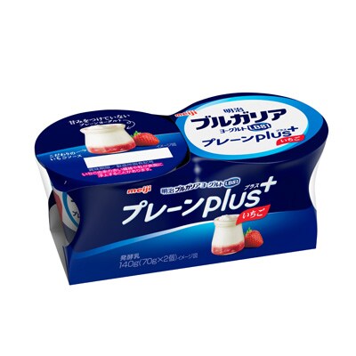写真:明治ブルガリアヨーグルトLB81プレーンplus いちご 70g×2