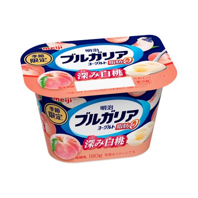 写真:明治ブルガリアヨーグルト脂肪0 深み白桃 180g