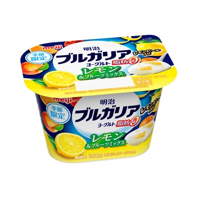 写真:明治ブルガリアヨーグルト脂肪0 レモン&フルーツミックス 180g