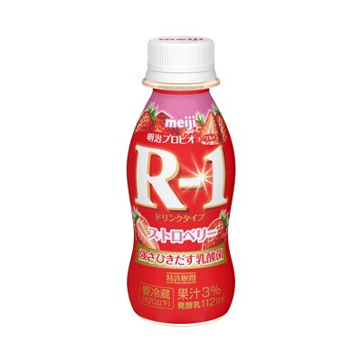 写真:明治プロビオヨーグルトR-1ドリンクタイプ ストロベリー 112ml