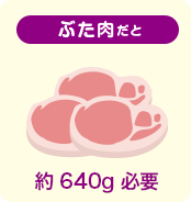 ぶた肉だと 約640g必要