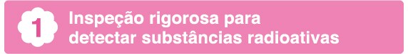 1Inspecção rigorosa para
detectar substâncias radioativas