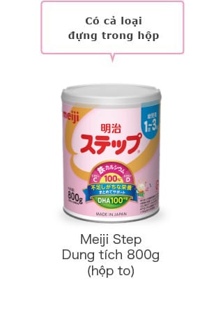 [Có cả loại dựng trong]hộp Meiji Step Dung tlch 800g <hộp to>