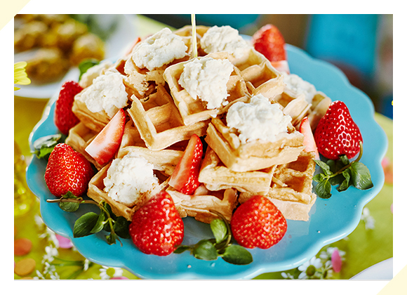 お豆腐クリームワッフルケーキ（4人分）