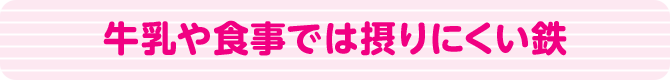 牛乳や食事では摂りにくい鉄分