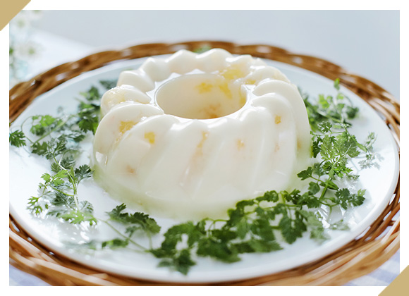 グレープフルーツのミルクゼリー（4人分）