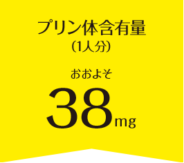 プリン体含有量（1人分）おおよそ41mg