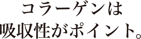 コラーゲンは吸収性がポイント。