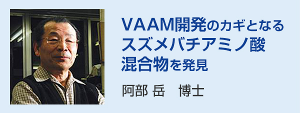 VAAM開発のカギとなるスズメバチアミノ酸混合物を発見 阿部 岳　博士