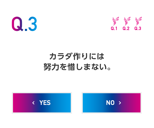 Q3.カラダ作りには努力を惜しまない。