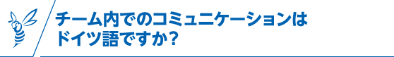 チーム内でのコミュニケーションはドイツ語ですか？