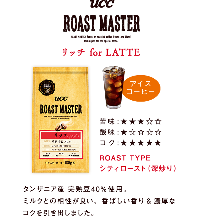 UCC ROAST MASTER リッチ for LATTE