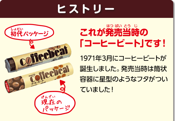 ヒストリー　これが発売当時の「コーヒービート」です！