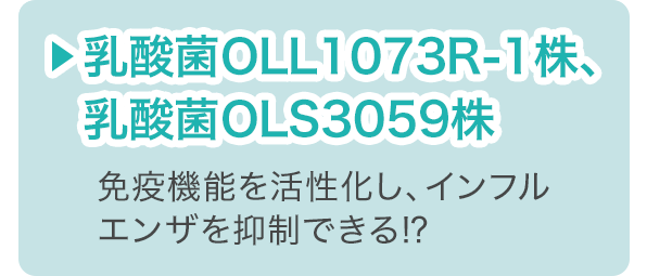 乳酸菌OLL1073R-1株、乳酸菌OLS3059株