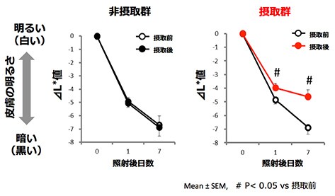 皮膚の明るさ