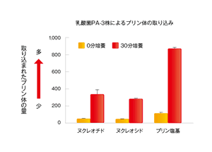 グラフ_乳酸菌PA-3株によるプリン体の取り込み