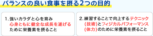 バランスの良い食事を摂る2つの目的