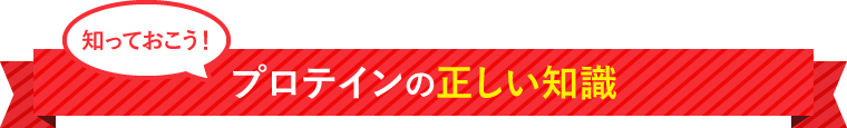 知っておこう！プロテインの正しい知識