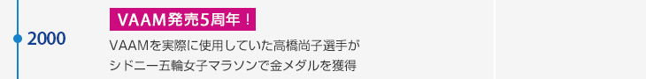 2000年 VAAM発売5周年！ VAAMを実際に使用していた高橋尚子選手がシドニー五輪女子マラソンで金メダルを獲得