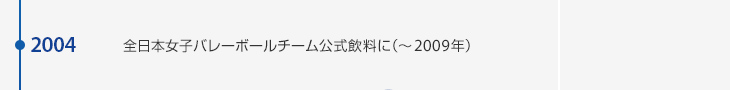 2004年 全日本女子バレーボールチーム公式飲料に（～2009年）