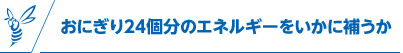 おにぎり24個分のエネルギーをいかに補うか
