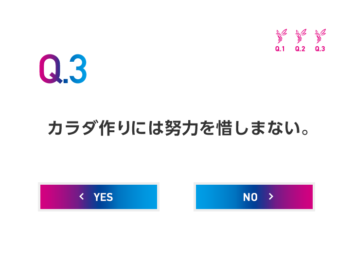 Q3.カラダ作りには努力を惜しまない。 