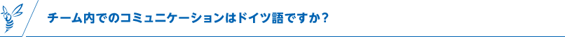 チーム内でのコミュニケーションはドイツ語ですか？
