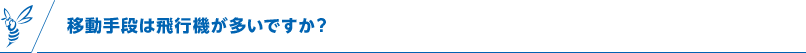 移動手段は飛行機が多いですか？
