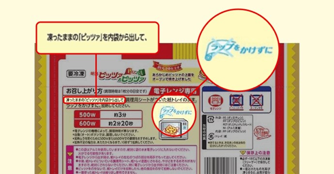 写真：改善前の商品パッケージ