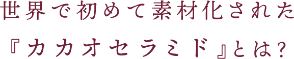 世界で初めて素材化された『カカオセラミド』とは?