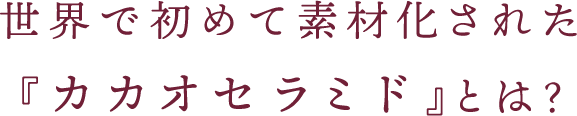 世界で初めて素材化された『カカオセラミド』とは？