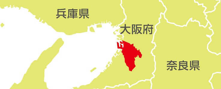 地図:堺酪農団地の所在地(大阪府中部)