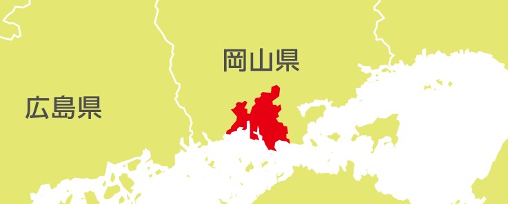 地図:山川牧場の所在地(岡山県南部)