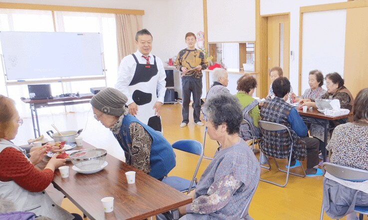 写真:宮城県南三陸町災害公営住宅「乳酸菌セミナー」の様子