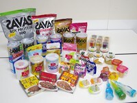 写真:SAVASやアミノコラーゲンなどの商品シリーズ